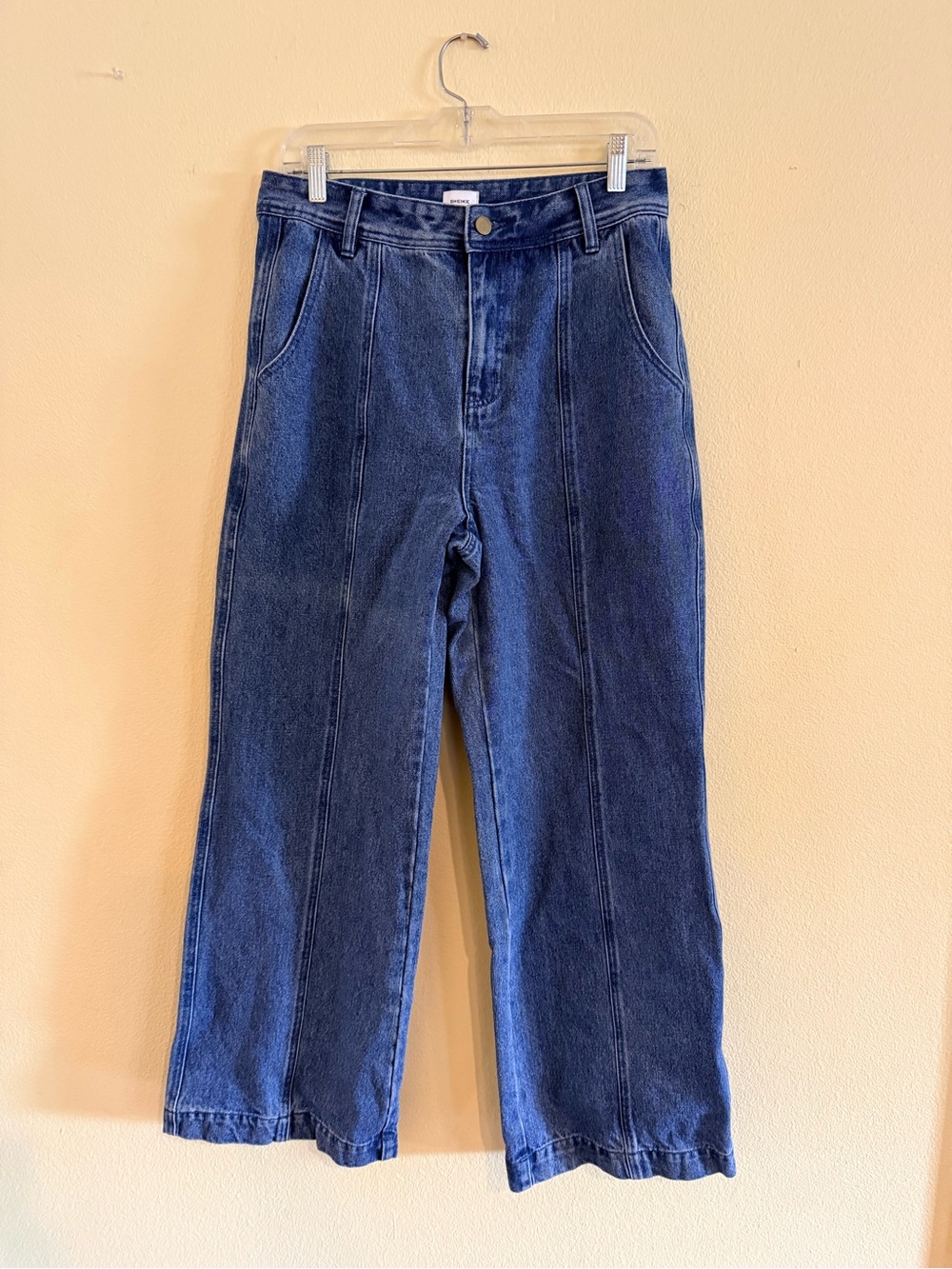 Sheike Dark Blue High-Rise Wide-Leg Jeans size 10 style how to love me longer